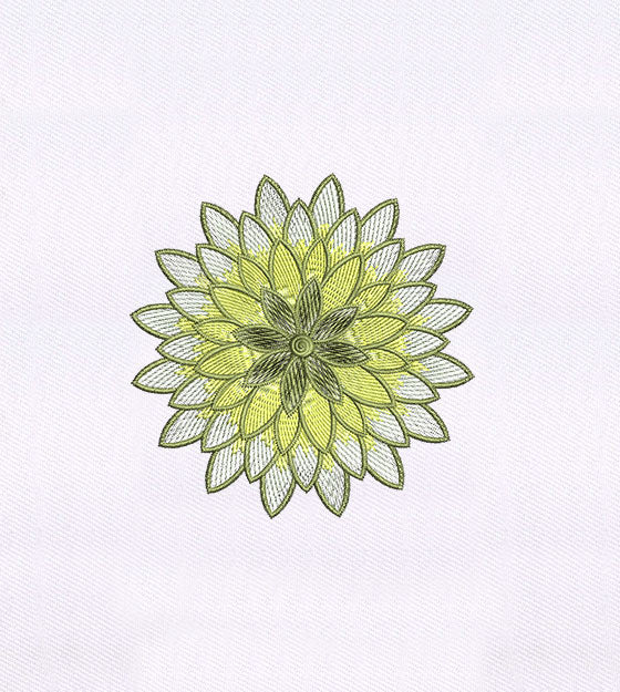 Gorgeous Yellow and White Flower Embroidery Design
