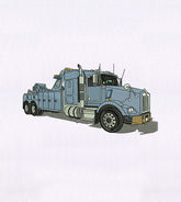 Blue Ginormous Industrial Truck Embroidery Design