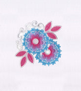 Precious Pink and Purple Flowers Embroidery Design