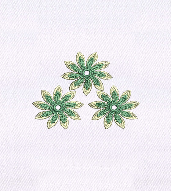 Wind Swiveling Flowers Embroidery Design