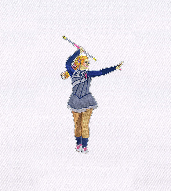 Baton Passing Female Athlete Embroidery Design
