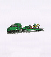 Tractor Transporting Truck Embroidery Design