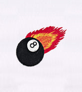 Flaming Billiard 8 Ball Embroidery Design