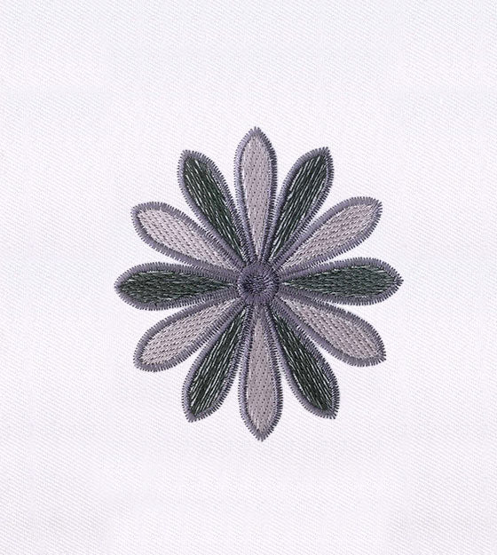 Dark and Fanned Out Flower Embroidery Design