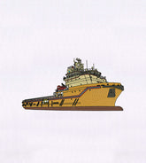 Yellow Grand Ocean Liner Ship Embroidery Design