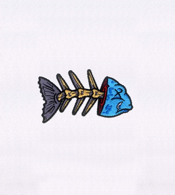 Quirky and Creepy Fish Cap Embroidery Design