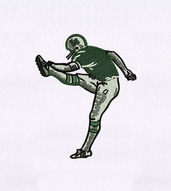 Pumped and Energetic Football Player Embroidery Design