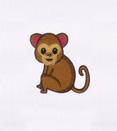 Chirpy and Playful Monkey Cap Embroidery Design