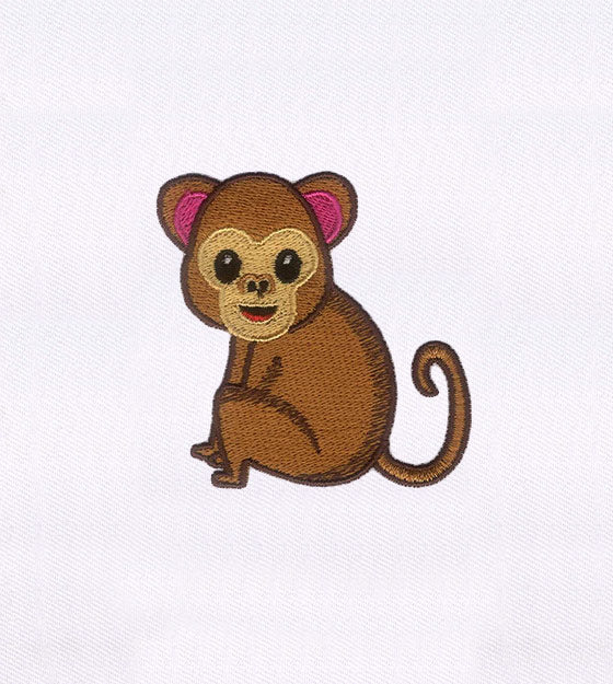 Chirpy and Playful Monkey Cap Embroidery Design