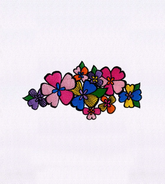 Colorful and Vibrant Flowers Embroidery Design