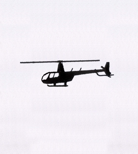 Black and White Helicopter Embroidery Design