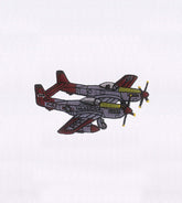 Twin Fighter Jet Plane Embroidery Design