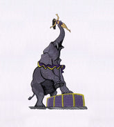 Elephant Embroidery Design – Circus Women Embroidery Design