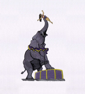 Elephant Embroidery Design – Circus Women Embroidery Design