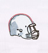 Artistic White Football Helmet Embroidery Design