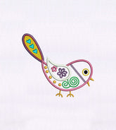 Captivatingly Precious Pink Bird Embroidery Design