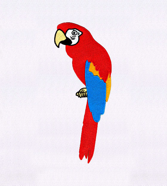 Exotic Red and Blue Macaw Bird Embroidery Design