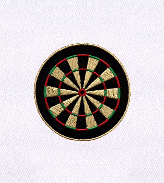 Classic Red and Green Dartboard Embroidery Design