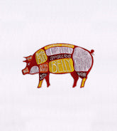 Meat Cuts Defined Pig Embroidery Design