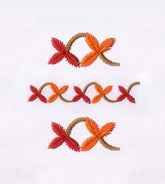 Wilted Fall Colored Leaves Border Embroidery Design