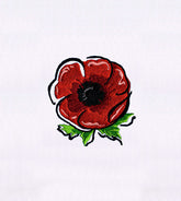 British Red Poppy Flower Embroidery Design
