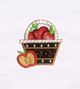 Basketful of Juicy Red Apples Embroidery Design
