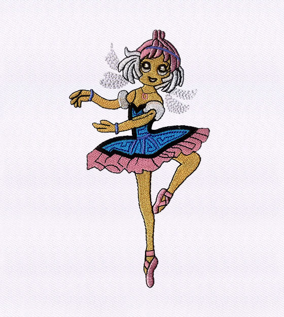 Dancing Ballerina Fairy Embroidery Design