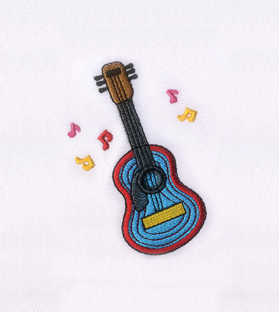 Colorfully in Tune Guitar Embroidery Design
