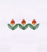 Delicately Detailed Flower Border Embroidery Design