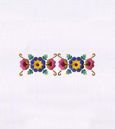 Meticulously Color Coordinated Flowers Embroidery Design