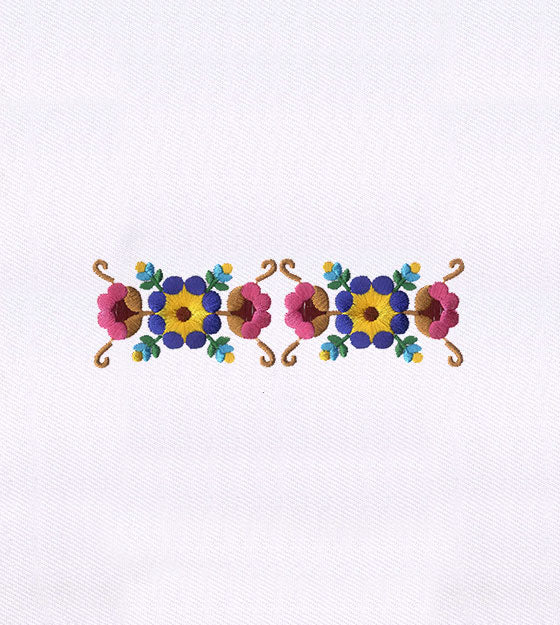 Meticulously Color Coordinated Flowers Embroidery Design