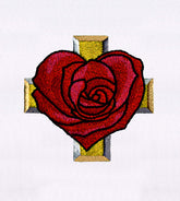 Heart Rose and a Cross Embroidery Design