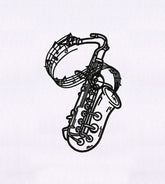 Beautiful Notes Playing Saxophone Embroidery Design