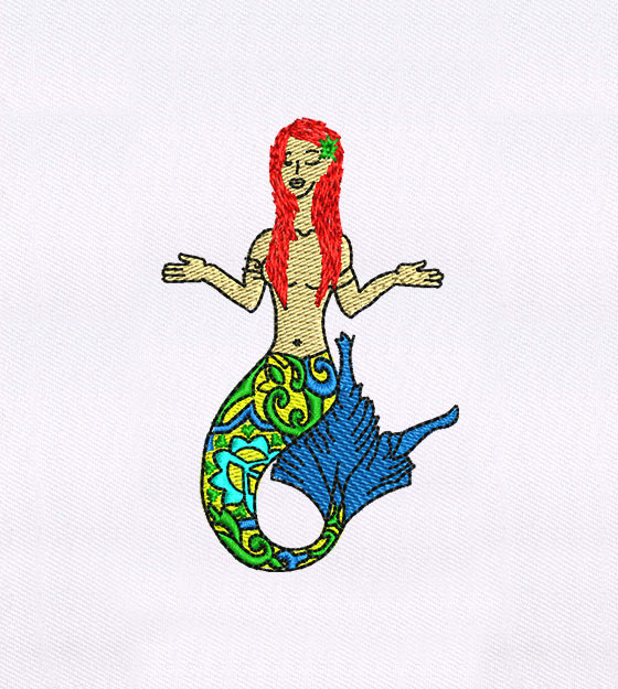 Exotic and Refreshing Mermaid Embroidery Design