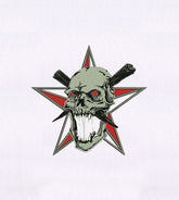 Wooden Stakes Pierced Drooling Skull Embroidery Design