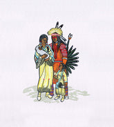 Native American Chief and Family Embroidery Design