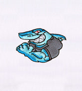 Dauntless Muscular Army Shark Embroidery Design