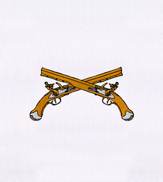 Old Style Golden Musket Guns Embroidery Design