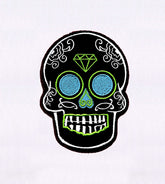 Intricately Detailed Dark Skull Embroidery Design