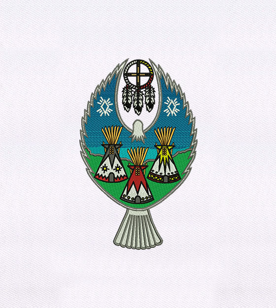 Eagle Centric Native American Tents Embroidery Design