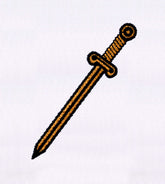 Classically Forged Metal Gray Sword Embroidery Design