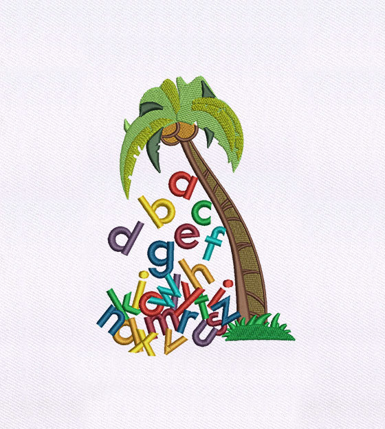 Huge Letters Fruiting Tree Embroidery Design