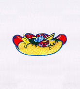 Delectable Mustard Laden Hot Dog Embroidery Design