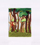 Long Haired Satyr in a Forest Embroidery Design