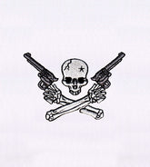 Cross Hands Skull Gunslinger Embroidery Design