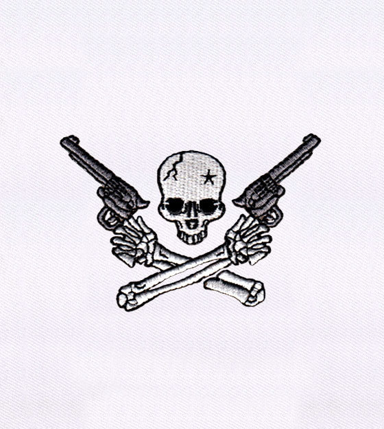 Cross Hands Skull Gunslinger Embroidery Design