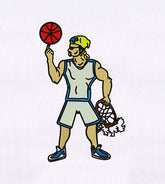 Hoop Crushing Basketball Player Embroidery Design
