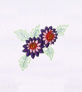 Gorgeous Purple and Pink Flowers Embroidery Design