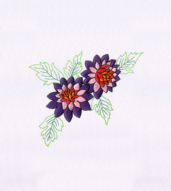 Gorgeous Purple and Pink Flowers Embroidery Design