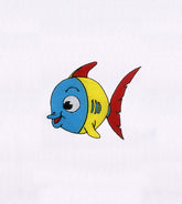 Blue and Yellow Baby Fish Embroidery Design